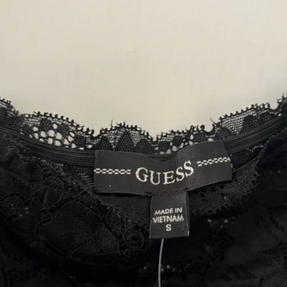 Guess Black Lace Top with Intricate Design - Picture 3 of 4